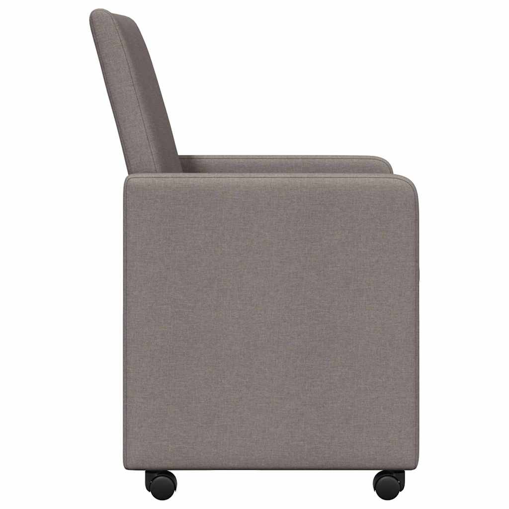 Chaises de Salle à Manger avec Roues avec des roues 2 pcs Taupe - XIOS