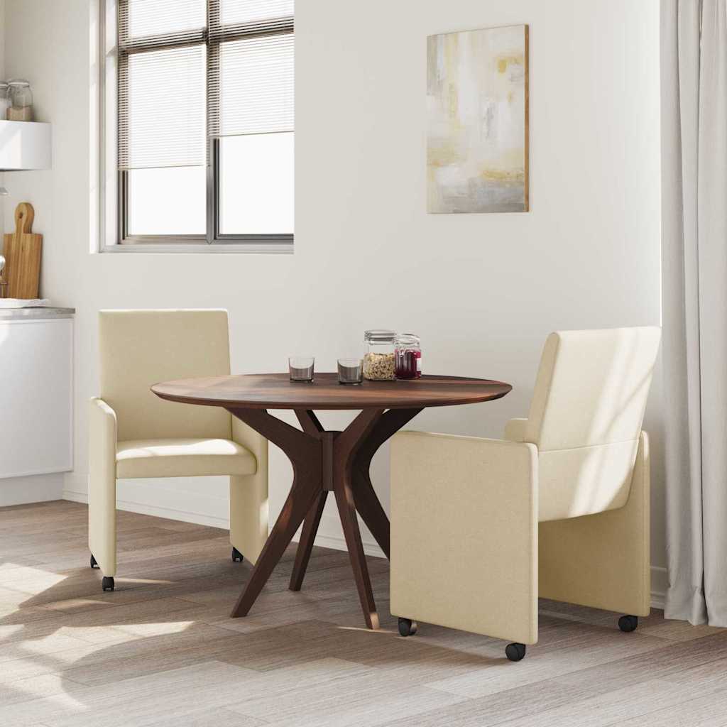 Chaises de Salle à Manger avec Roues avec des roues 2 pcs Crème - XIOS