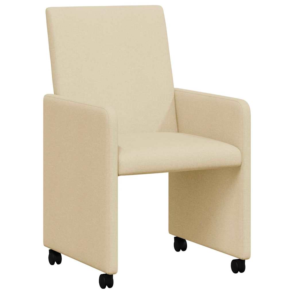 Chaises de Salle à Manger avec Roues avec des roues 2 pcs Crème - XIOS
