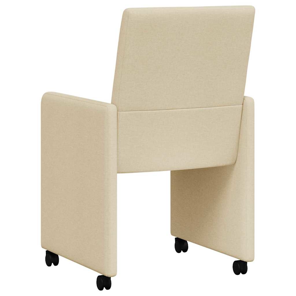 Chaises de Salle à Manger avec Roues avec des roues 2 pcs Crème - XIOS