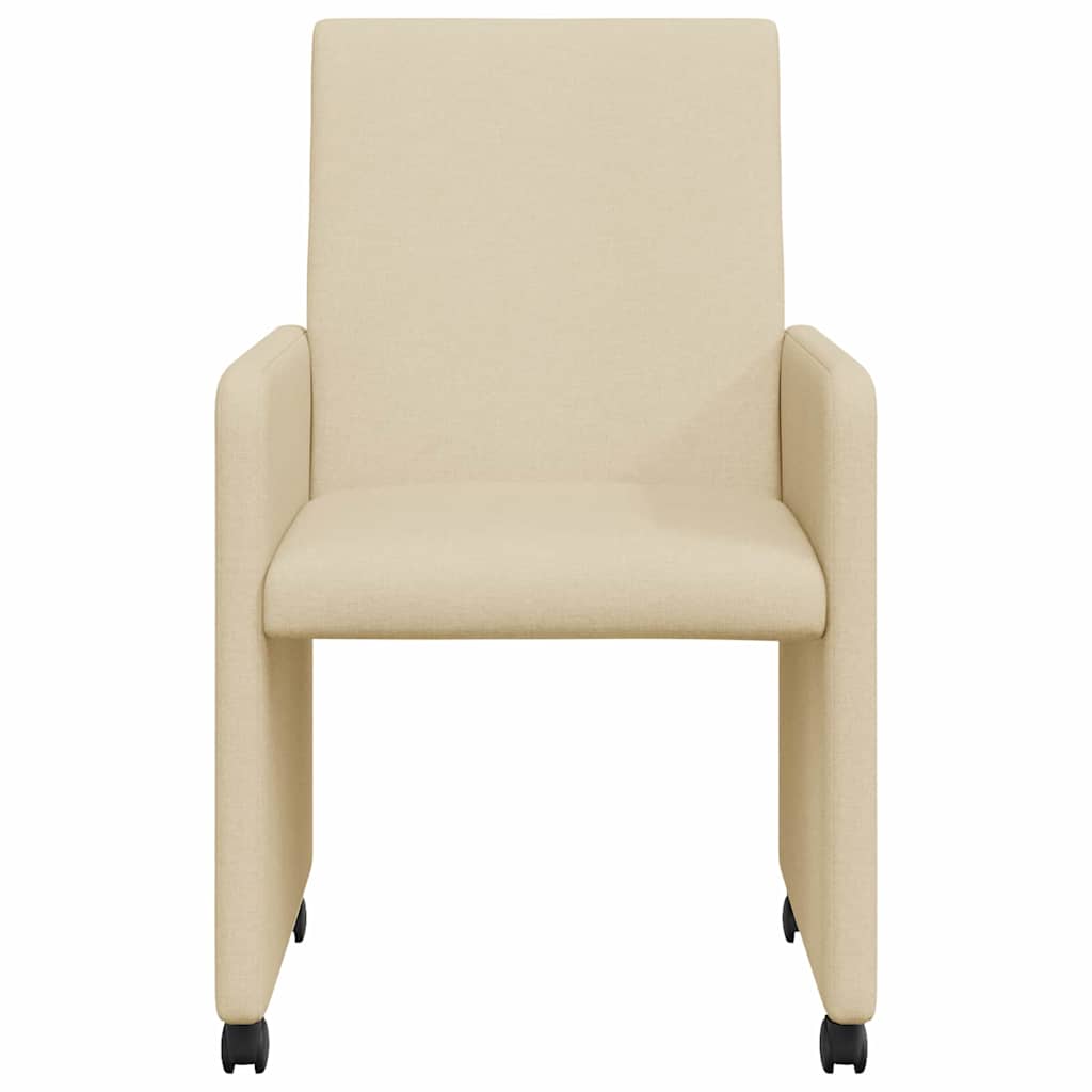Chaises de Salle à Manger avec Roues avec des roues 2 pcs Crème - XIOS