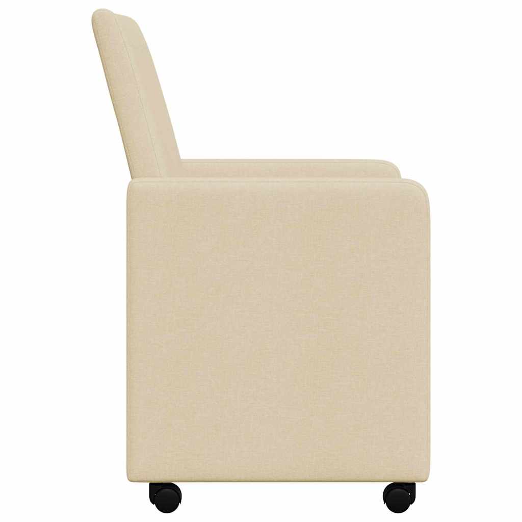 Chaises de Salle à Manger avec Roues avec des roues 2 pcs Crème - XIOS