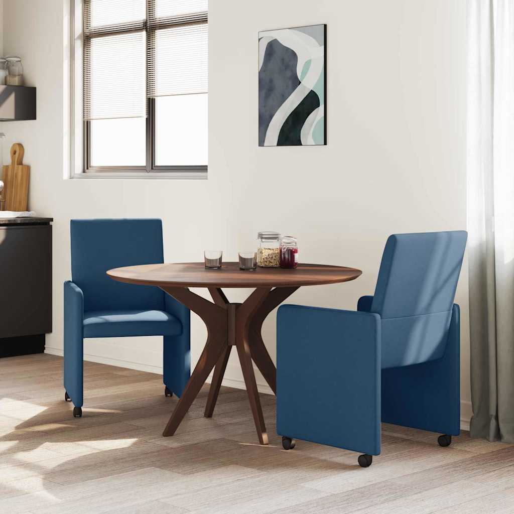 Chaises de Salle à Manger avec Roues 2 pcs Bleu 57 x 66 x 94 cm - XIOS