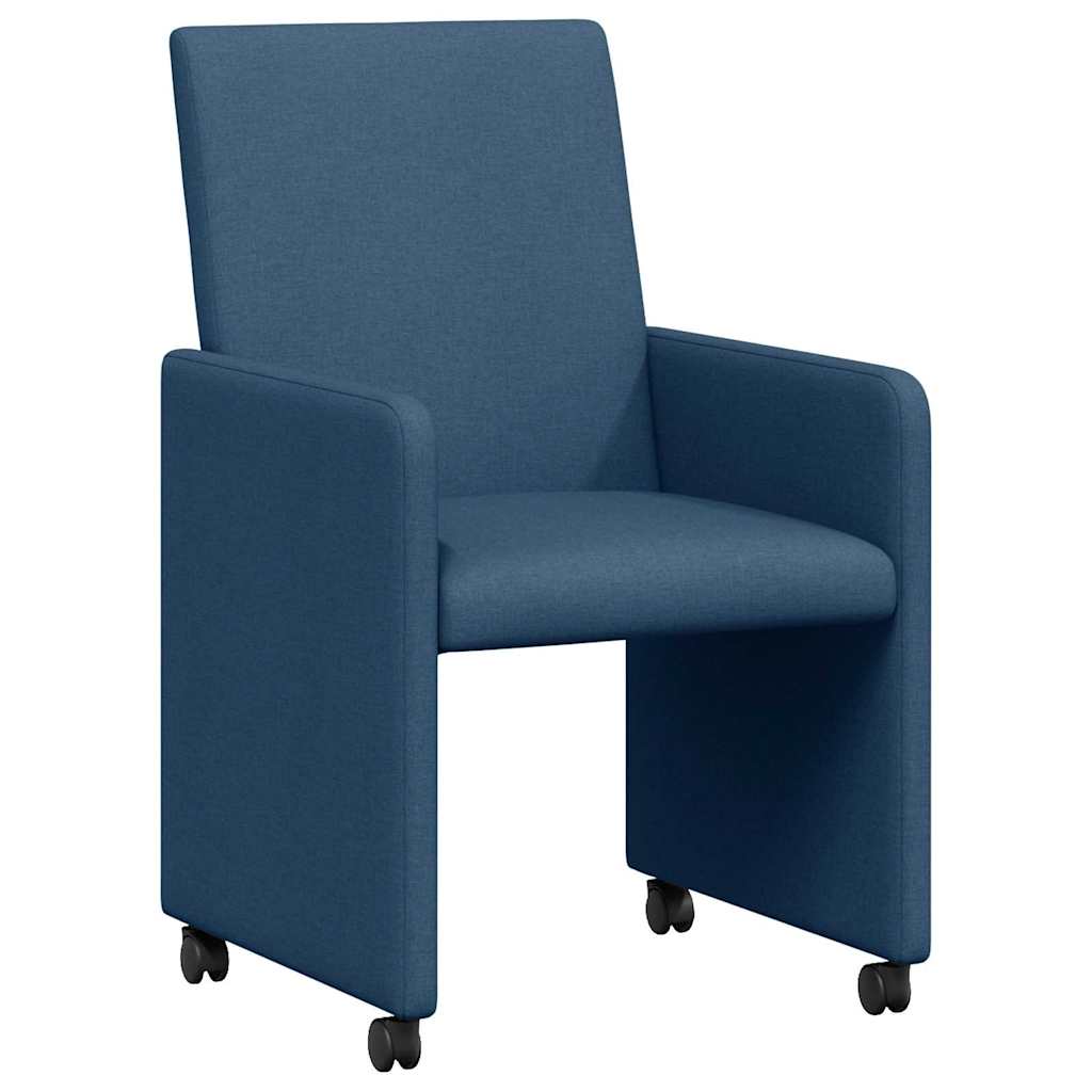 Chaises de Salle à Manger avec Roues 2 pcs Bleu 57 x 66 x 94 cm - XIOS