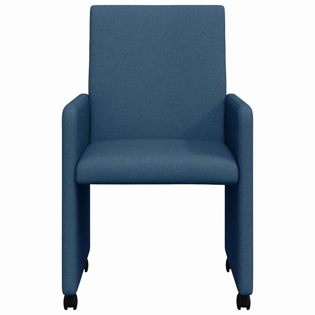 Chaises de Salle à Manger avec Roues 2 pcs Bleu 57 x 66 x 94 cm - XIOS