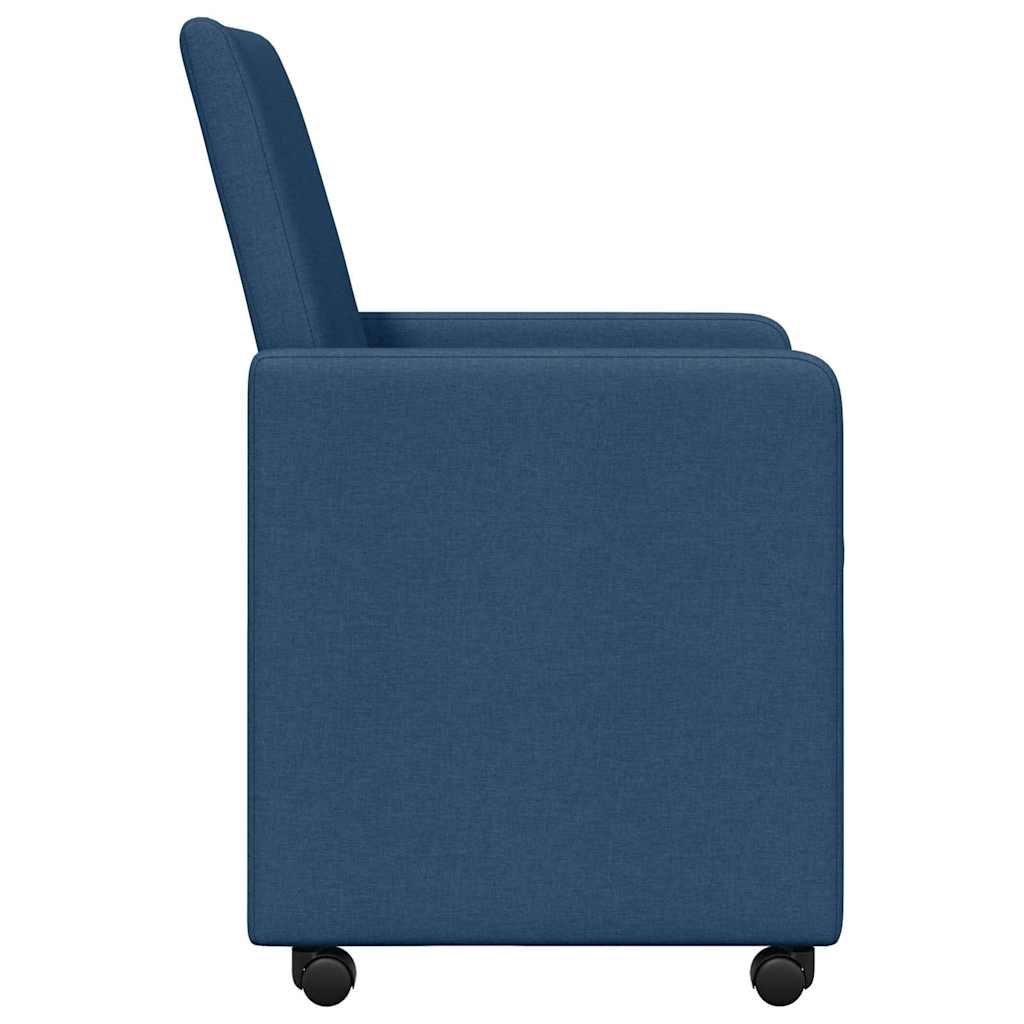 Chaises de Salle à Manger avec Roues 2 pcs Bleu 57 x 66 x 94 cm - XIOS