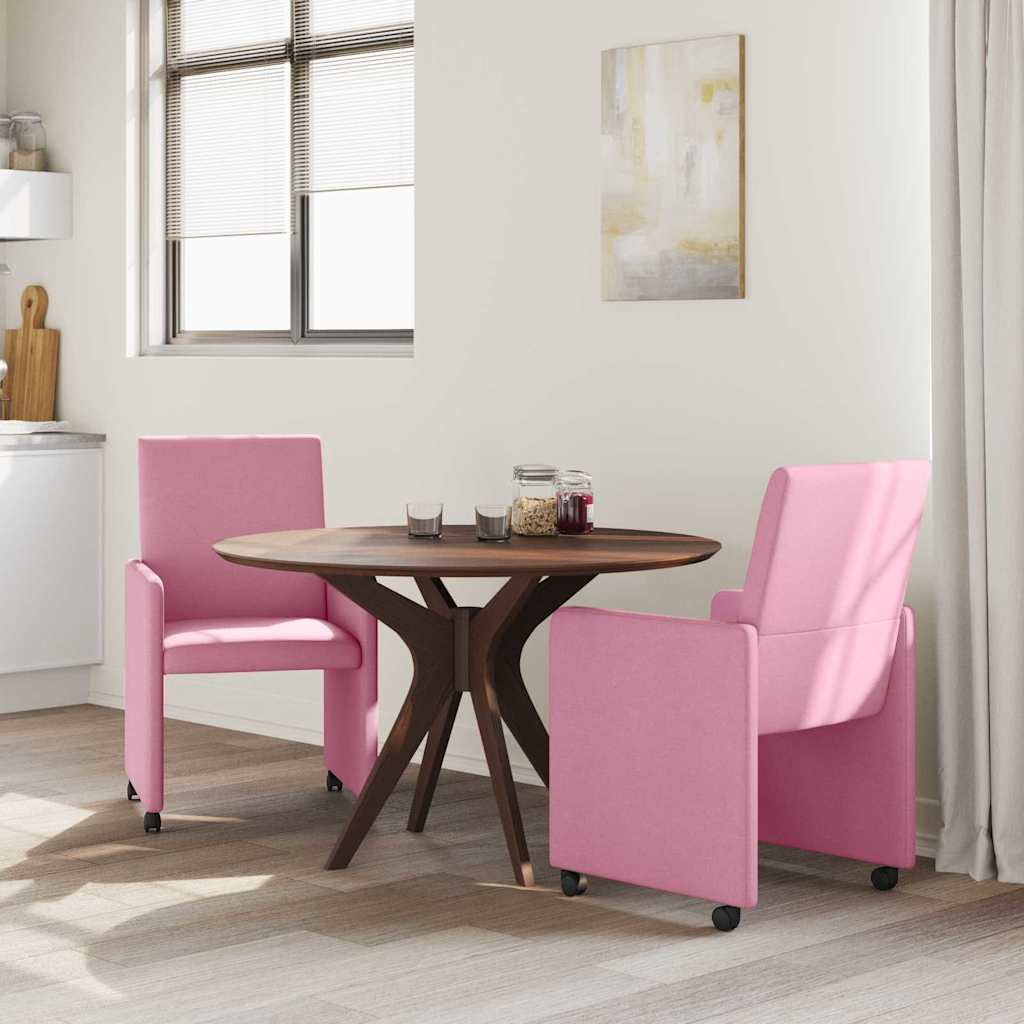 Chaises de Salle à Manger avec Roues 2 pcs Rose 57 x 66 x 94 cm - XIOS