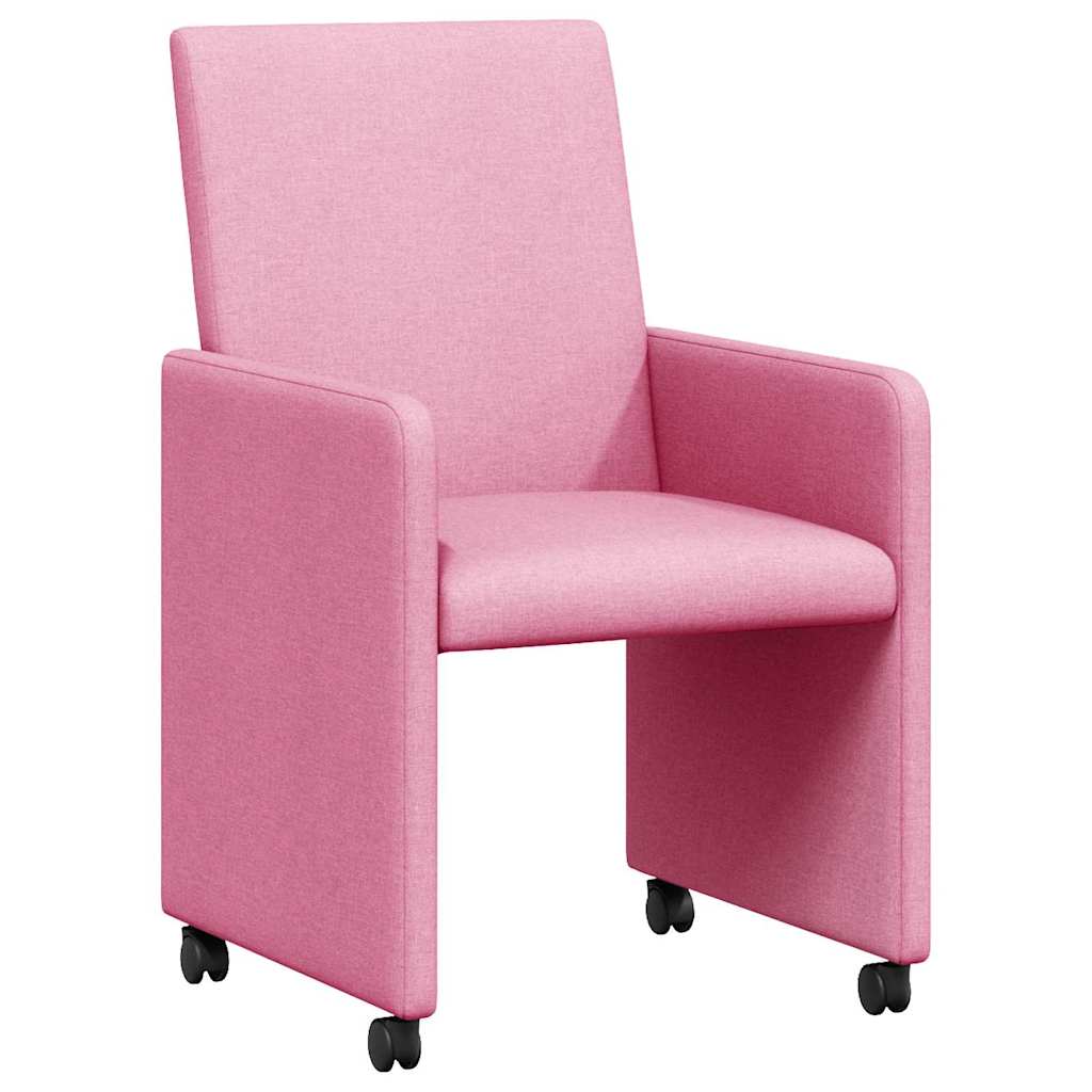 Chaises de Salle à Manger avec Roues 2 pcs Rose 57 x 66 x 94 cm - XIOS