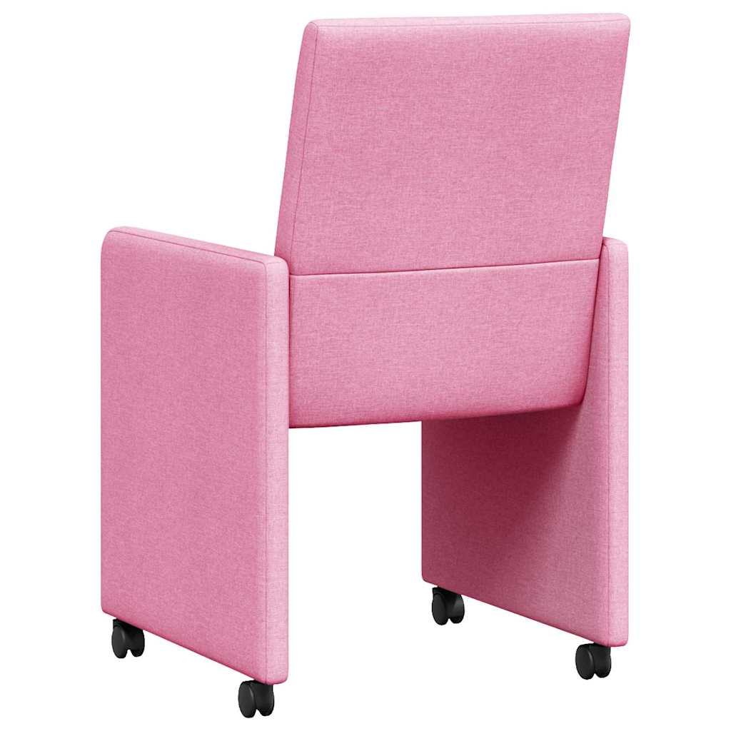 Chaises de Salle à Manger avec Roues 2 pcs Rose 57 x 66 x 94 cm - XIOS