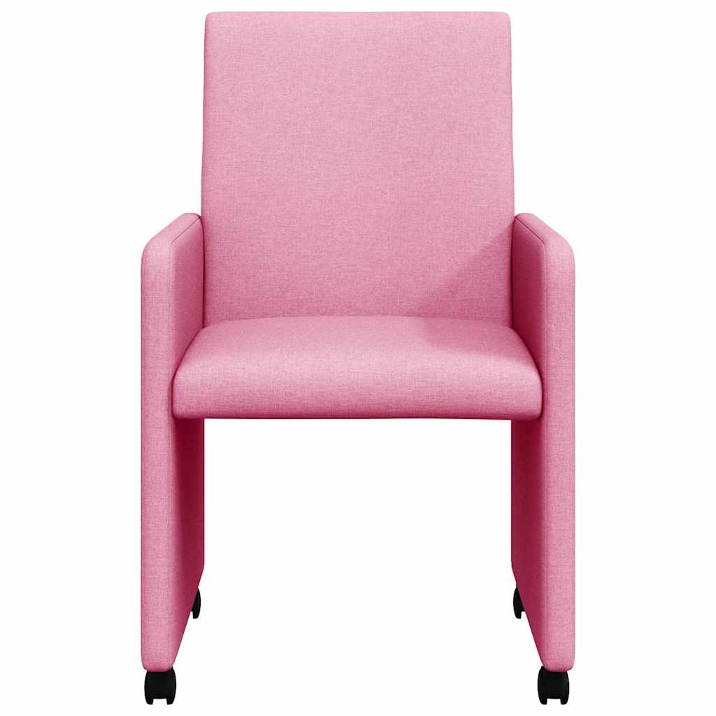 Chaises de Salle à Manger avec Roues 2 pcs Rose 57 x 66 x 94 cm - XIOS