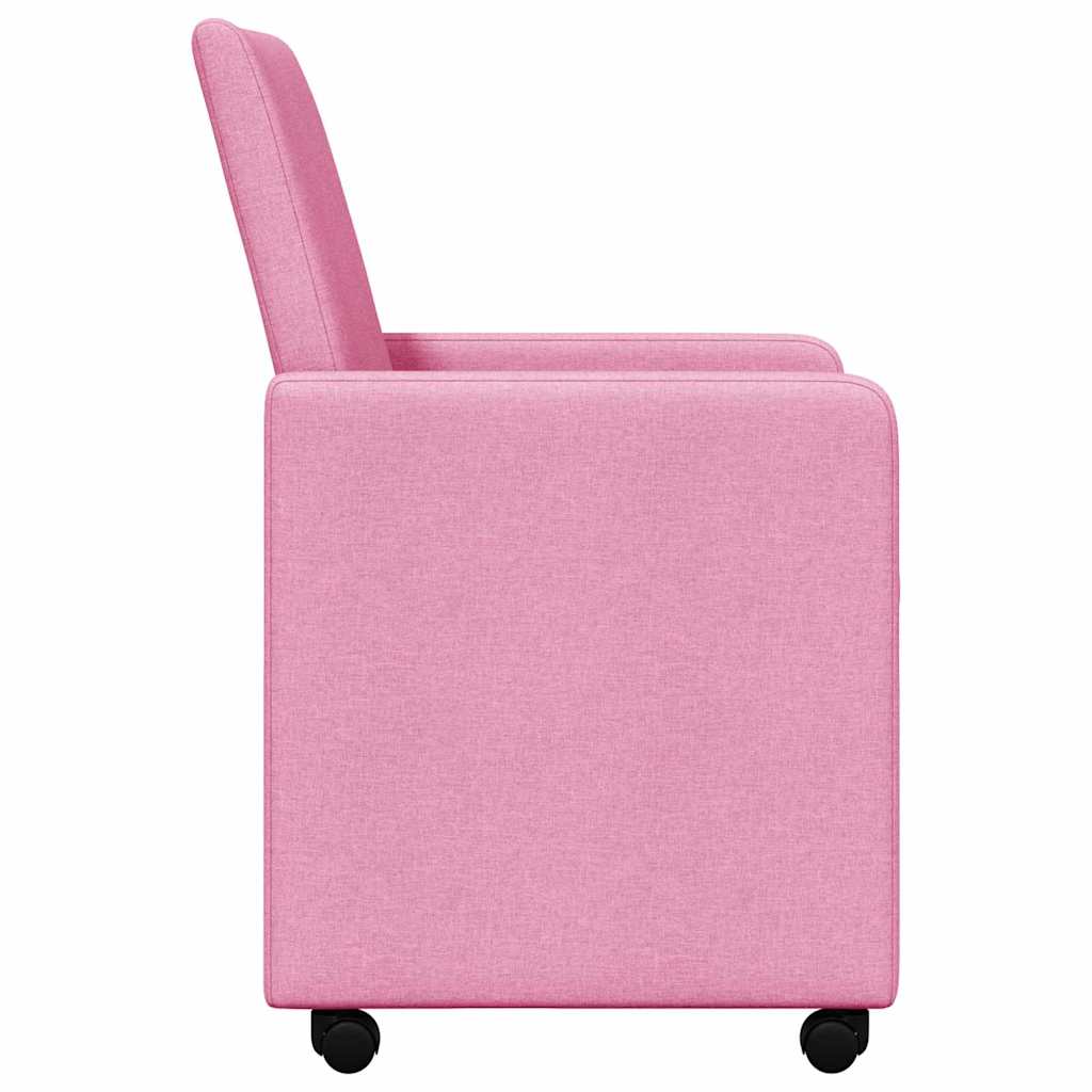 Chaises de Salle à Manger avec Roues 2 pcs Rose 57 x 66 x 94 cm - XIOS
