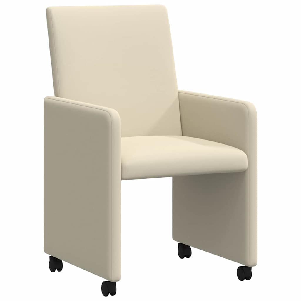 Chaises de Salle à Manger avec Roues avec des roues 2 pcs Crème - XIOS