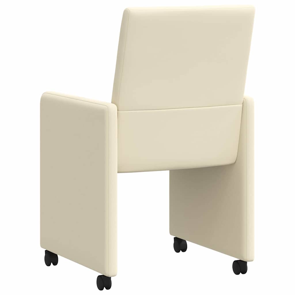 Chaises de Salle à Manger avec Roues avec des roues 2 pcs Crème - XIOS
