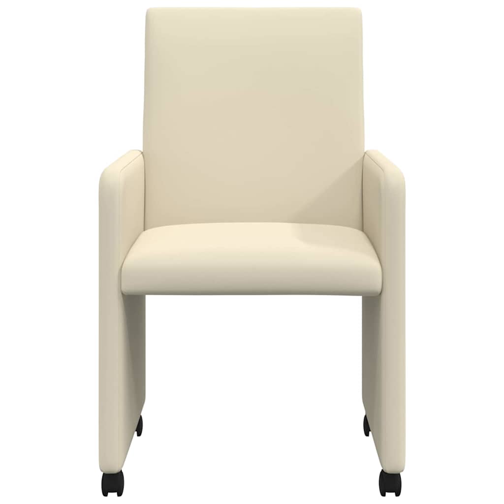 Chaises de Salle à Manger avec Roues avec des roues 2 pcs Crème - XIOS