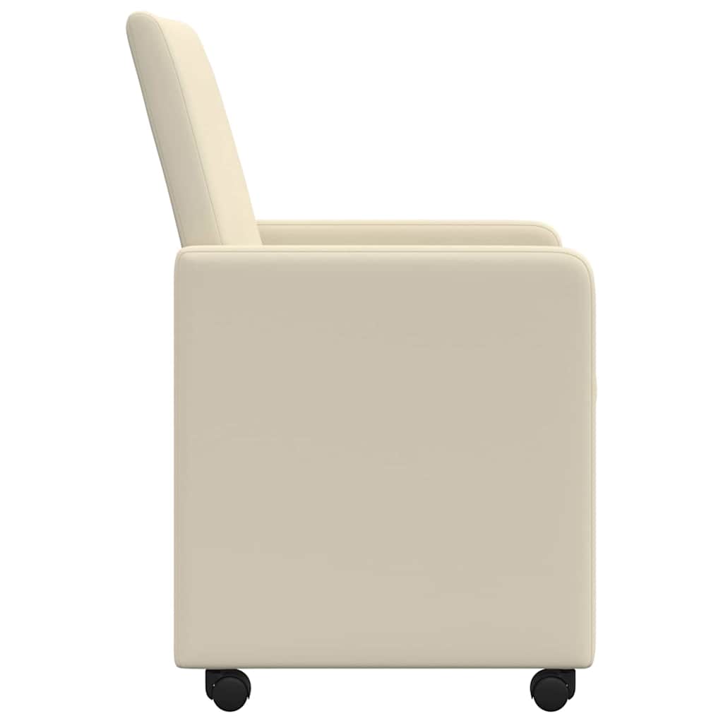 Chaises de Salle à Manger avec Roues avec des roues 2 pcs Crème - XIOS
