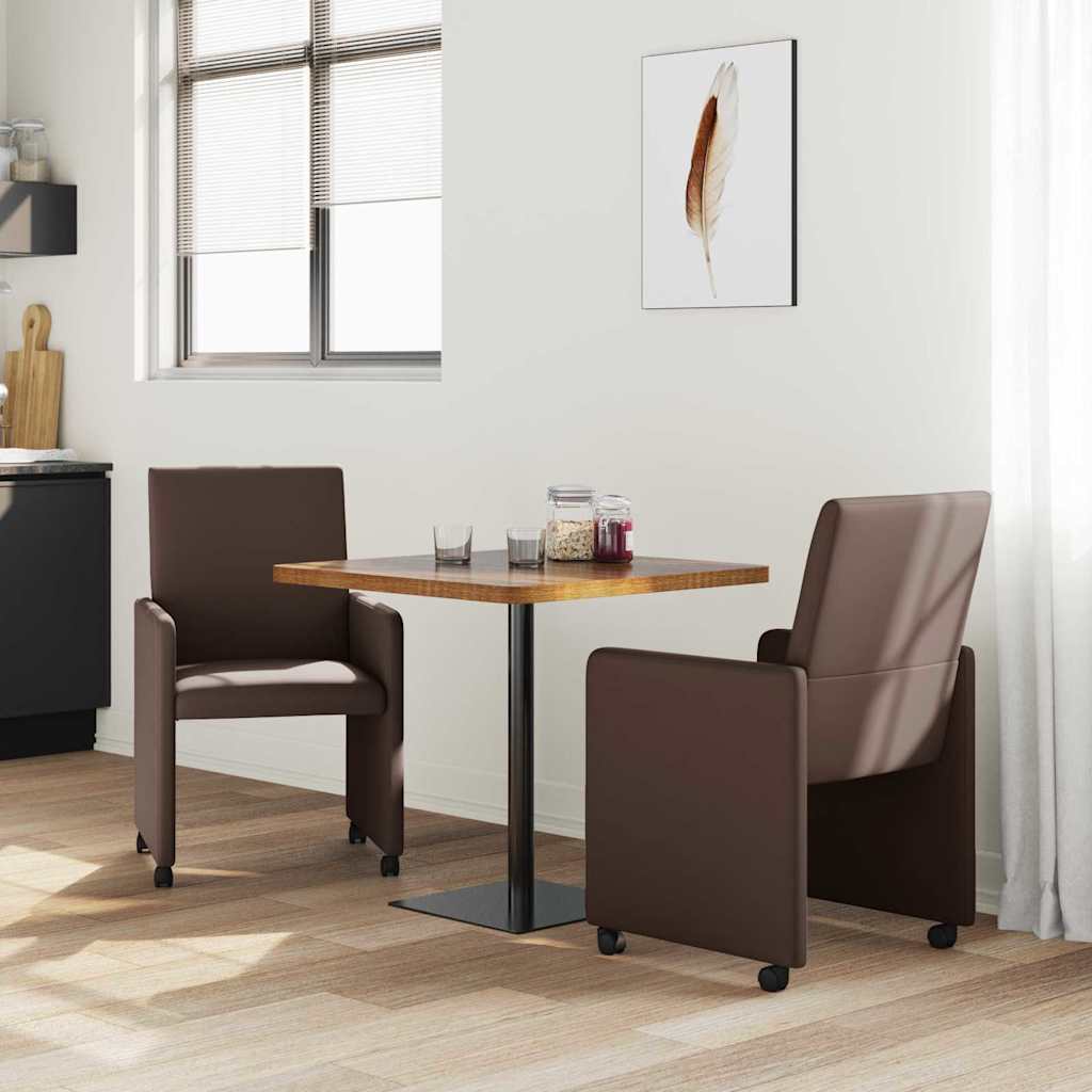 Chaises de Salle à Manger avec Roues 2 pcs Marron - XIOS