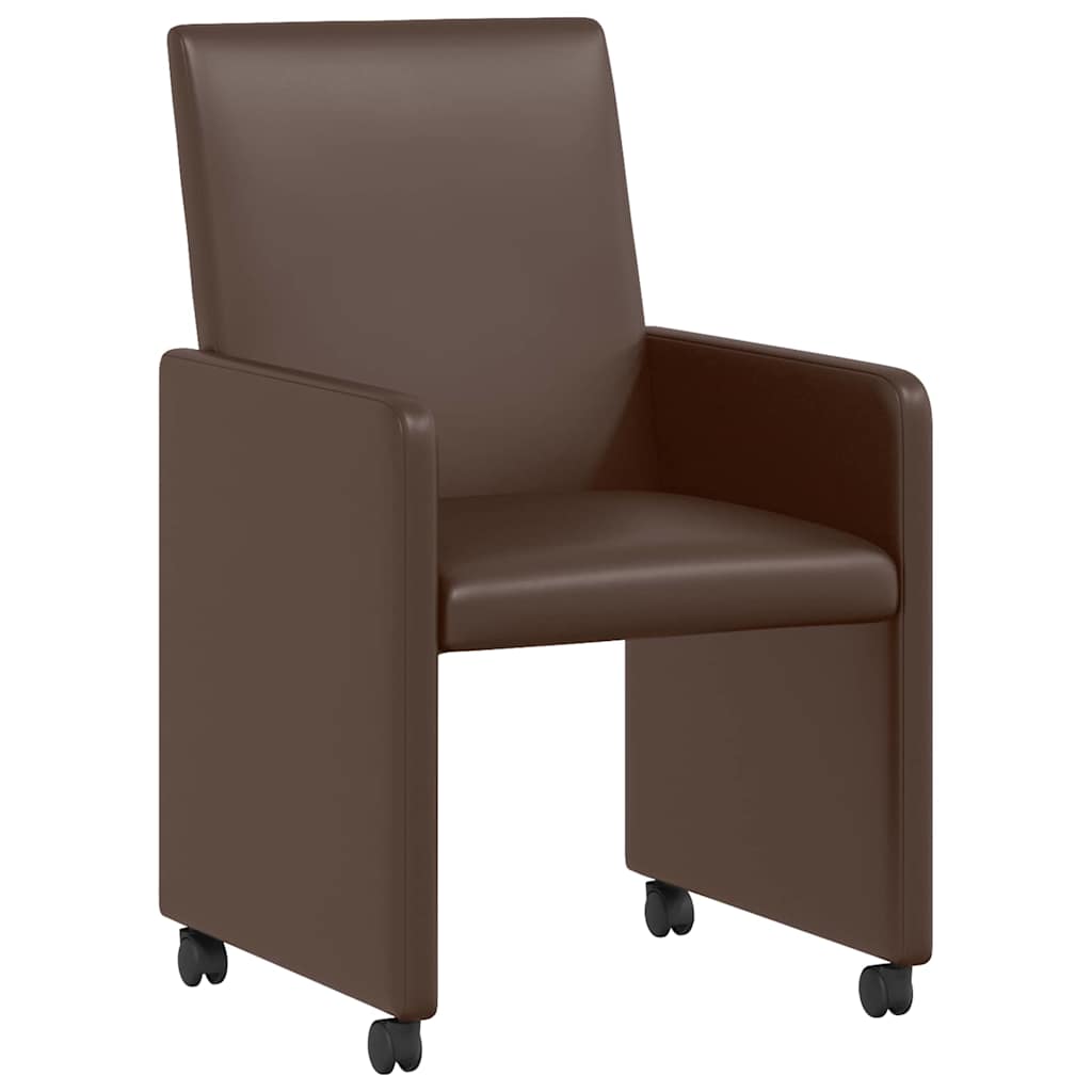 Chaises de Salle à Manger avec Roues 2 pcs Marron - XIOS