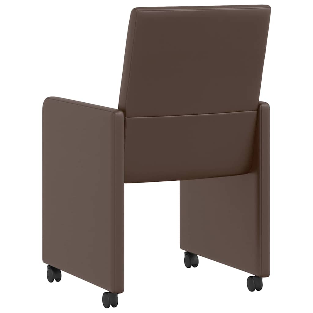 Chaises de Salle à Manger avec Roues 2 pcs Marron - XIOS