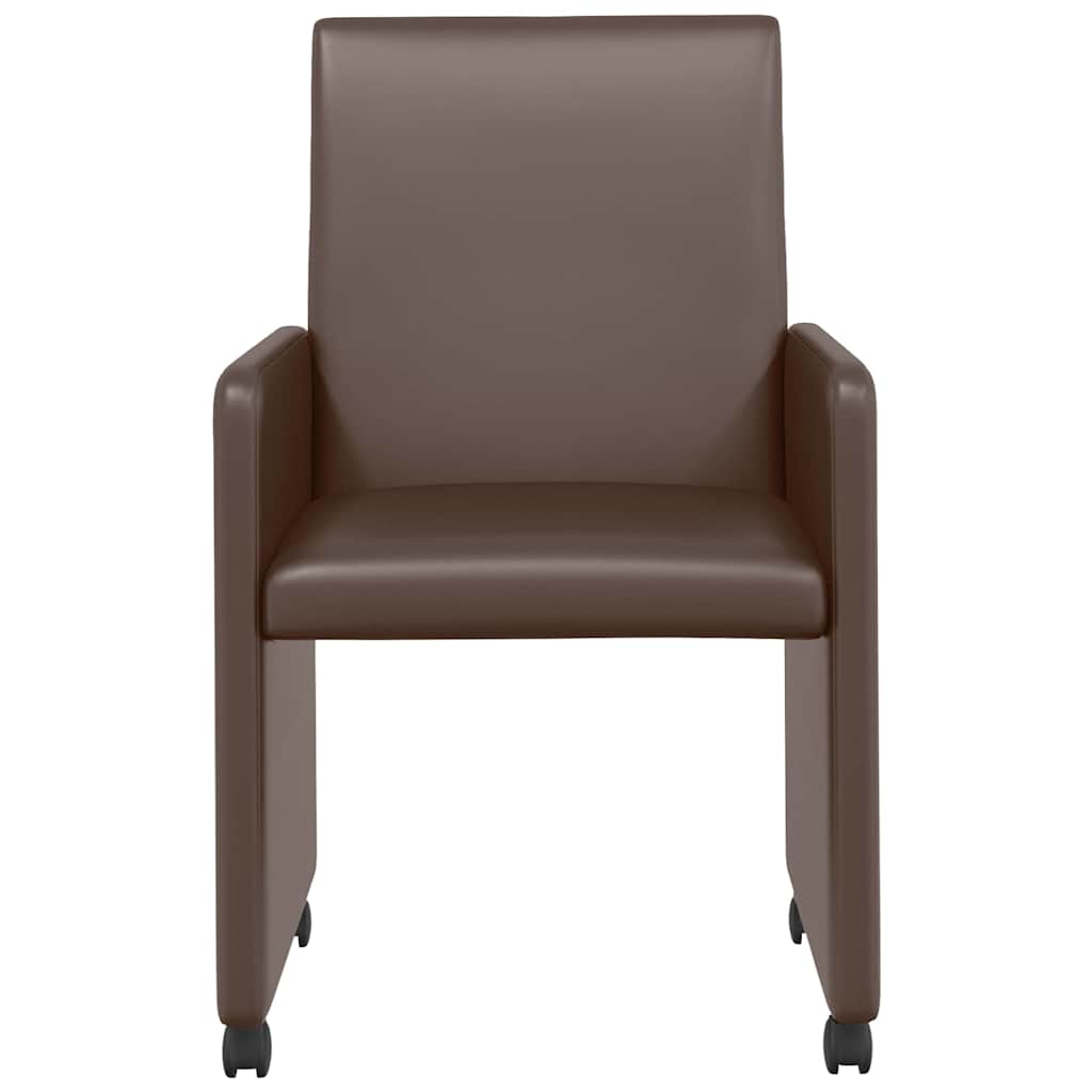 Chaises de Salle à Manger avec Roues 2 pcs Marron - XIOS