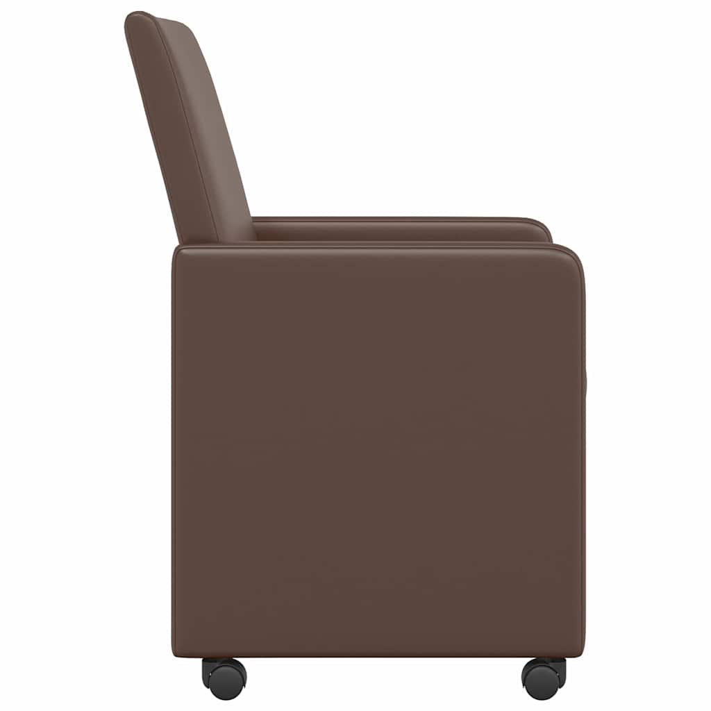 Chaises de Salle à Manger avec Roues 2 pcs Marron - XIOS