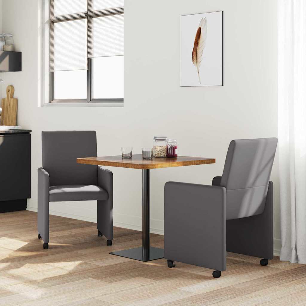 Chaises de Salle à Manger avec Roues 2 pcs Gris 57 x 66 x 94 cm - XIOS