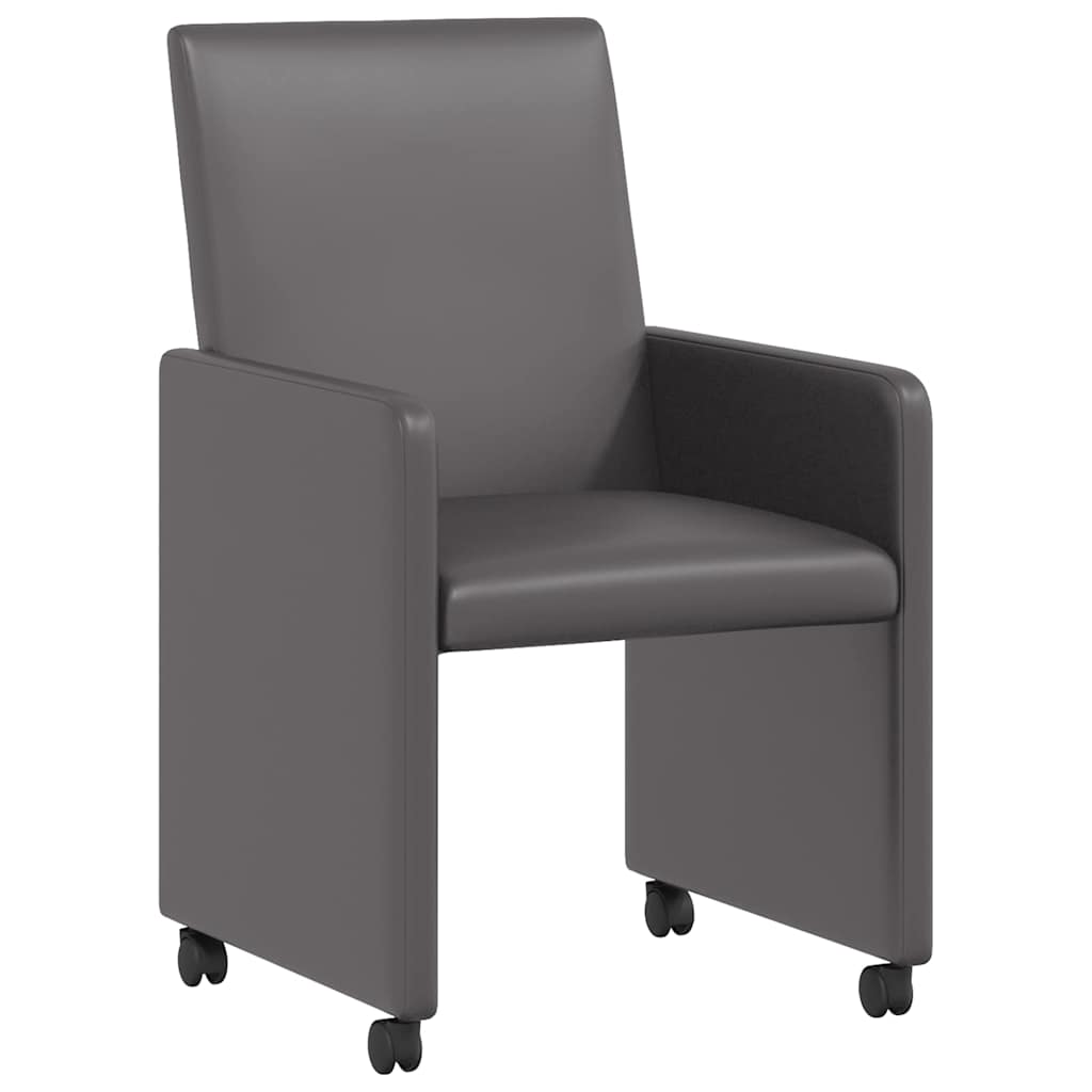 Chaises de Salle à Manger avec Roues 2 pcs Gris 57 x 66 x 94 cm - XIOS