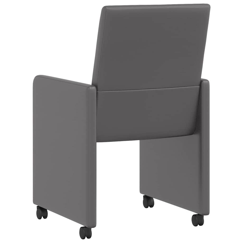 Chaises de Salle à Manger avec Roues 2 pcs Gris 57 x 66 x 94 cm - XIOS