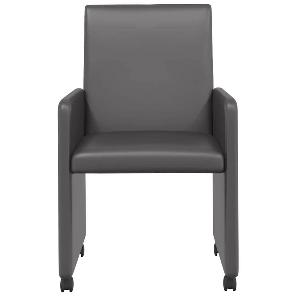 Chaises de Salle à Manger avec Roues 2 pcs Gris 57 x 66 x 94 cm - XIOS