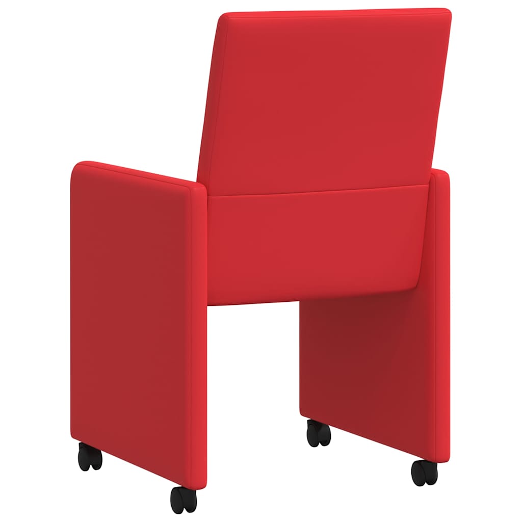 Chaises de Salle à Manger avec Roues avec des roues 2 pcs Rouge - XIOS