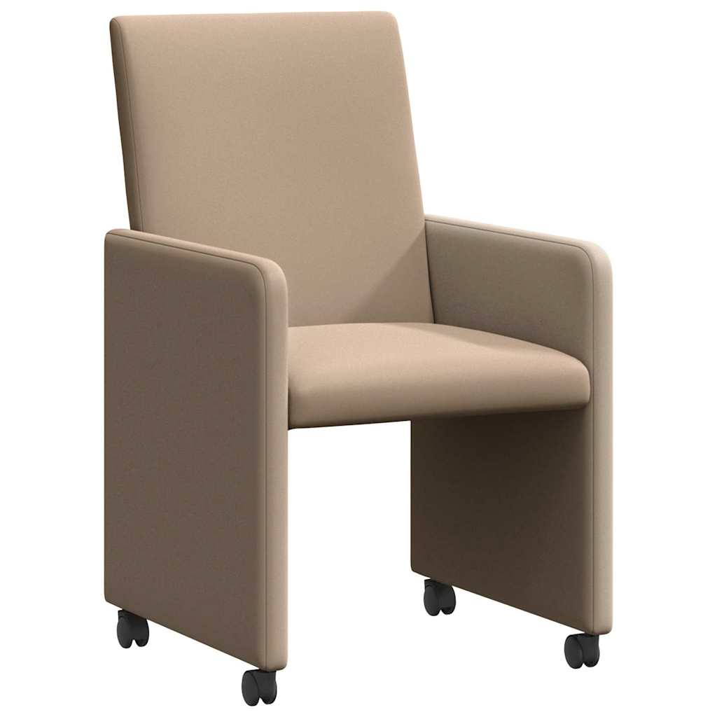 Chaises de Salle à Manger avec Roues 2 pcs Cappuccino Faux cuir - XIOS
