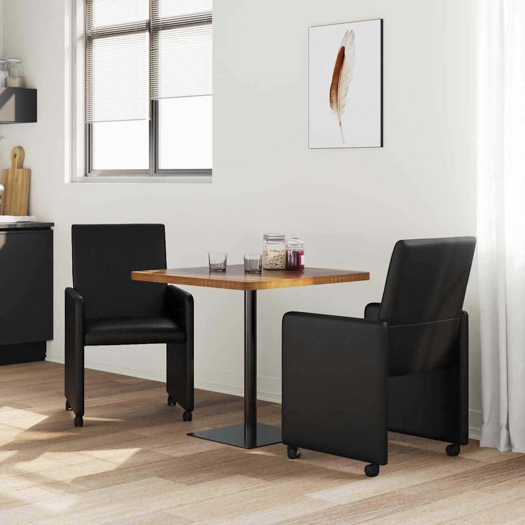 Chaises de Salle à Manger avec Roues 2 pcs Noir 57 x 66 x 94 cm - XIOS