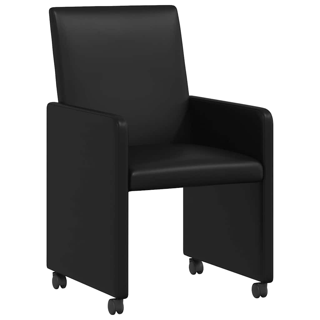 Chaises de Salle à Manger avec Roues 2 pcs Noir 57 x 66 x 94 cm - XIOS