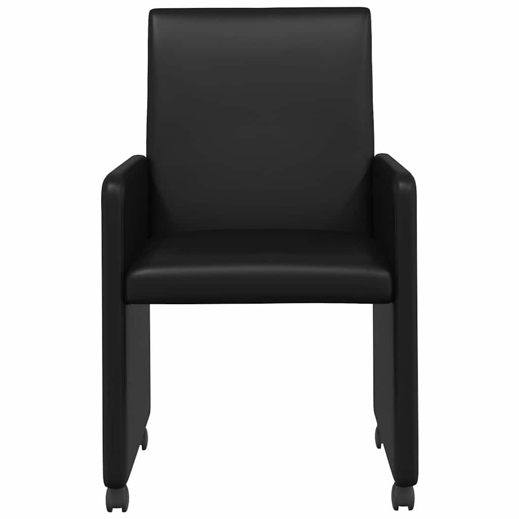 Chaises de Salle à Manger avec Roues 2 pcs Noir 57 x 66 x 94 cm - XIOS