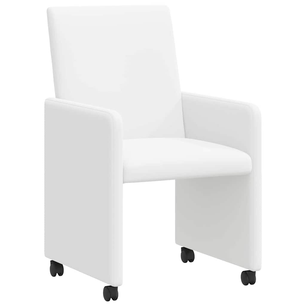 Chaises de Salle à Manger avec Roues avec des roues 2 pcs Blanc - XIOS