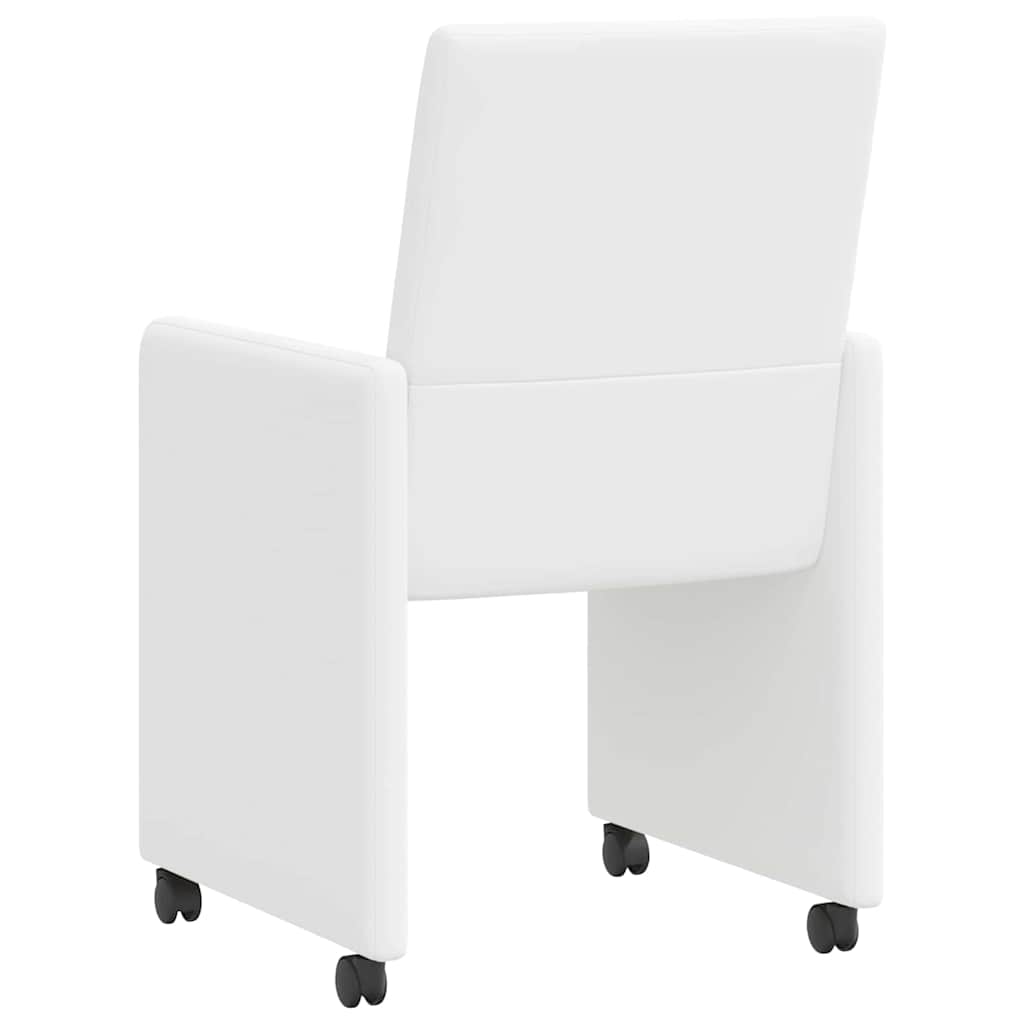Chaises de Salle à Manger avec Roues avec des roues 2 pcs Blanc - XIOS