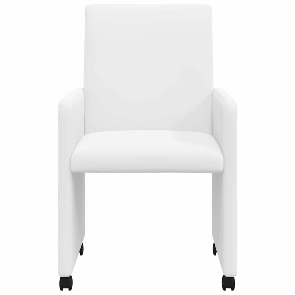 Chaises de Salle à Manger avec Roues avec des roues 2 pcs Blanc - XIOS