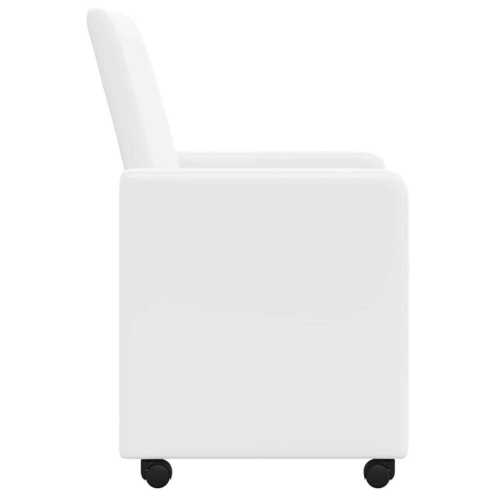 Chaises de Salle à Manger avec Roues avec des roues 2 pcs Blanc - XIOS