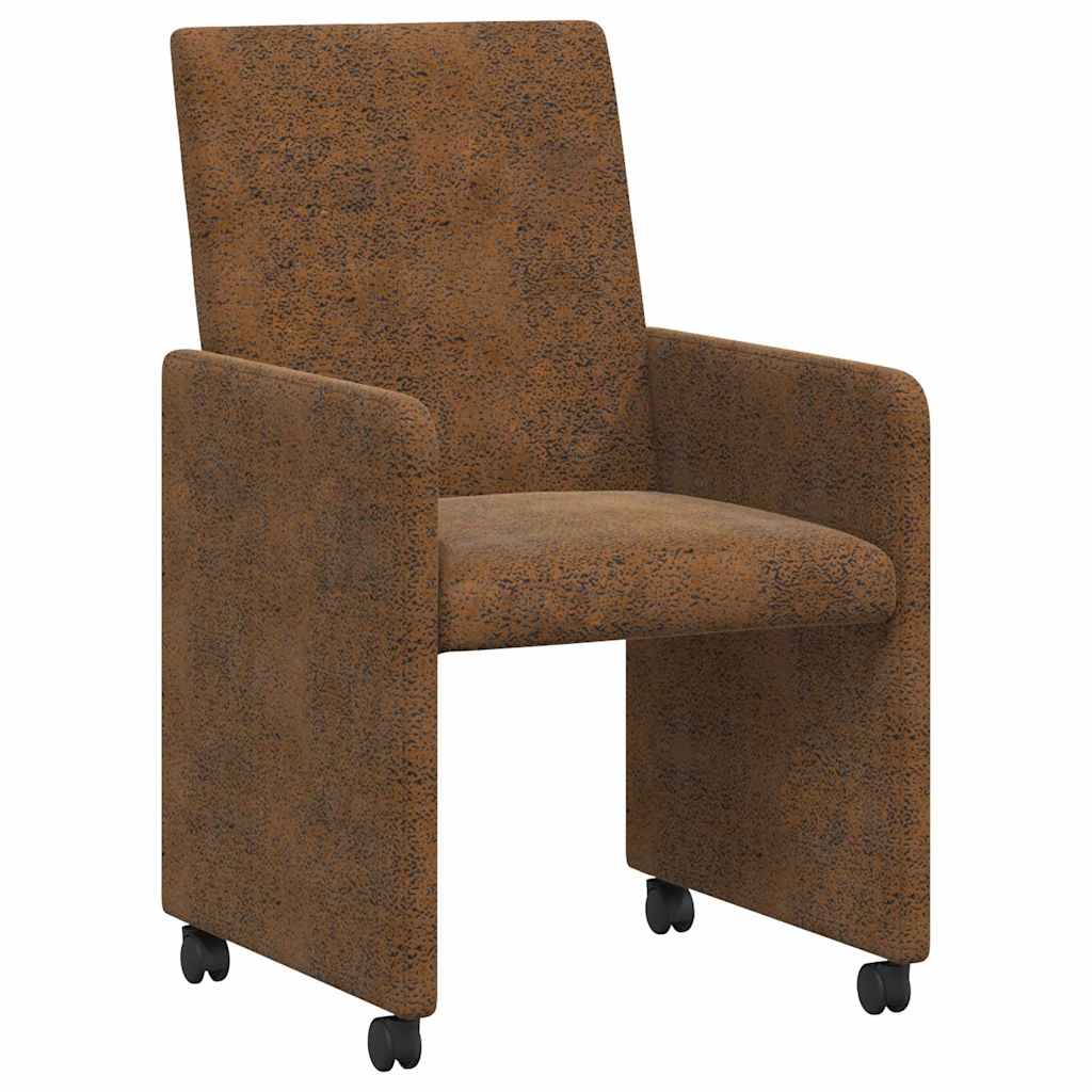 Chaises de Salle à Manger avec Roues 2 pcs Marron - XIOS