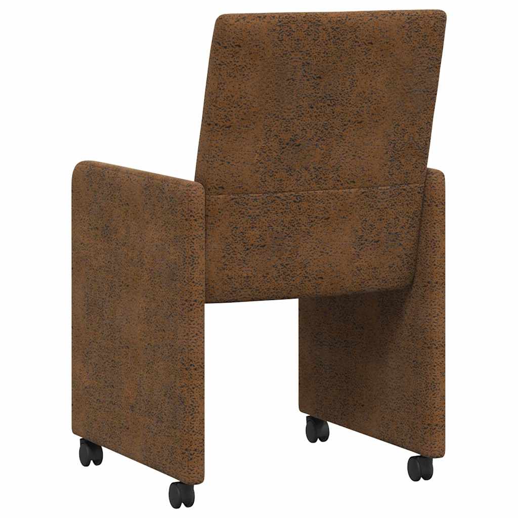 Chaises de Salle à Manger avec Roues 2 pcs Marron - XIOS