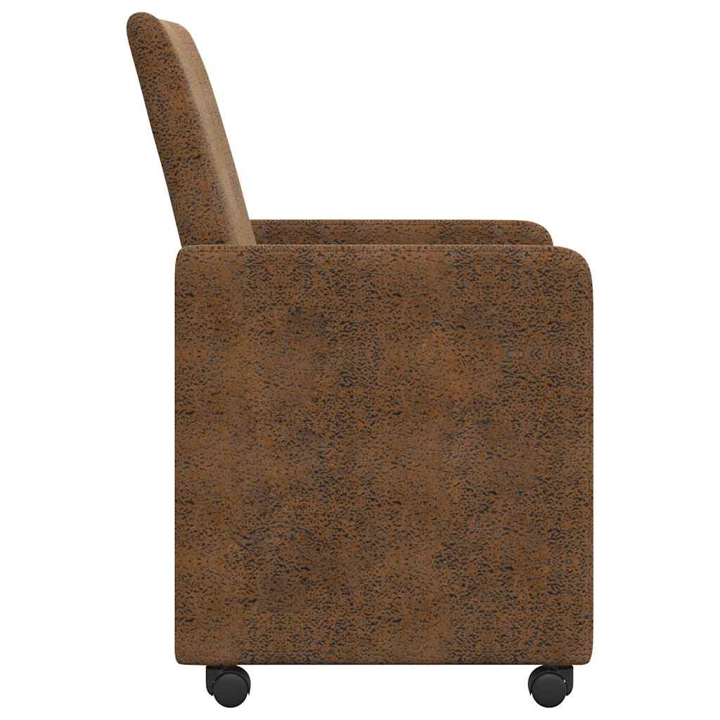 Chaises de Salle à Manger avec Roues 2 pcs Marron - XIOS