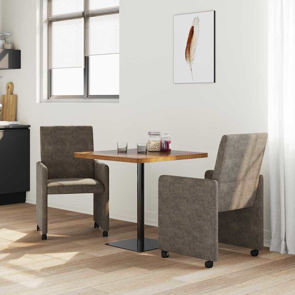 Chaises de Salle à Manger avec Roues 2 pcs Gris foncé - XIOS