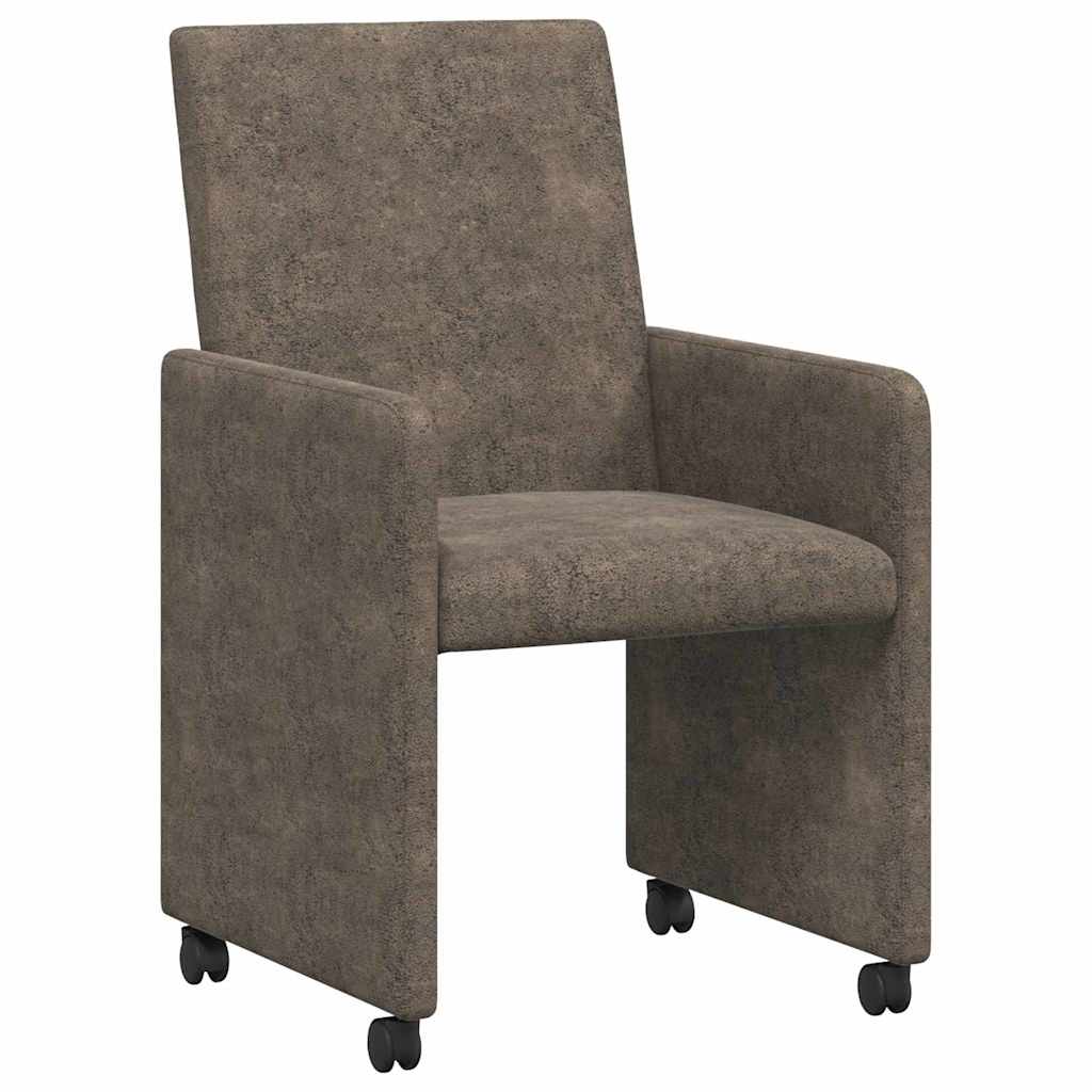 Chaises de Salle à Manger avec Roues 2 pcs Gris foncé - XIOS