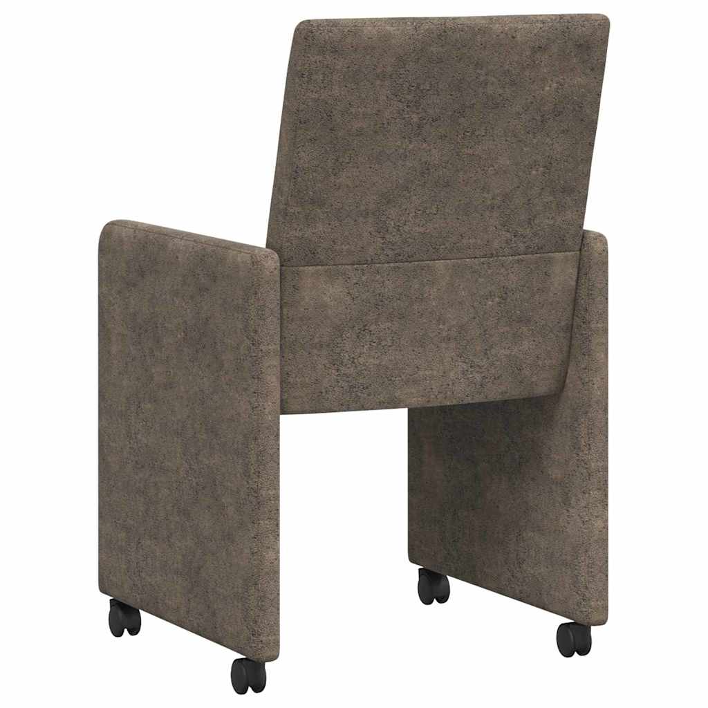 Chaises de Salle à Manger avec Roues 2 pcs Gris foncé - XIOS