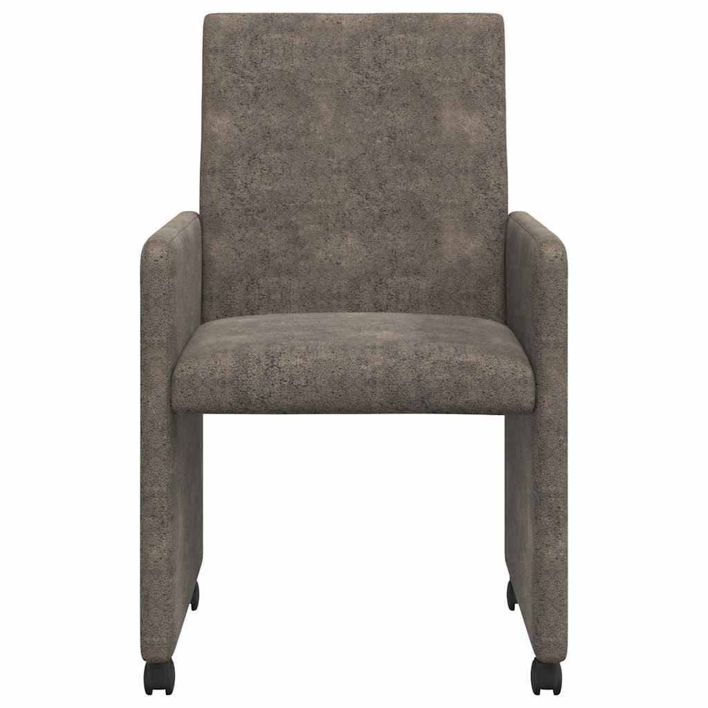 Chaises de Salle à Manger avec Roues 2 pcs Gris foncé - XIOS