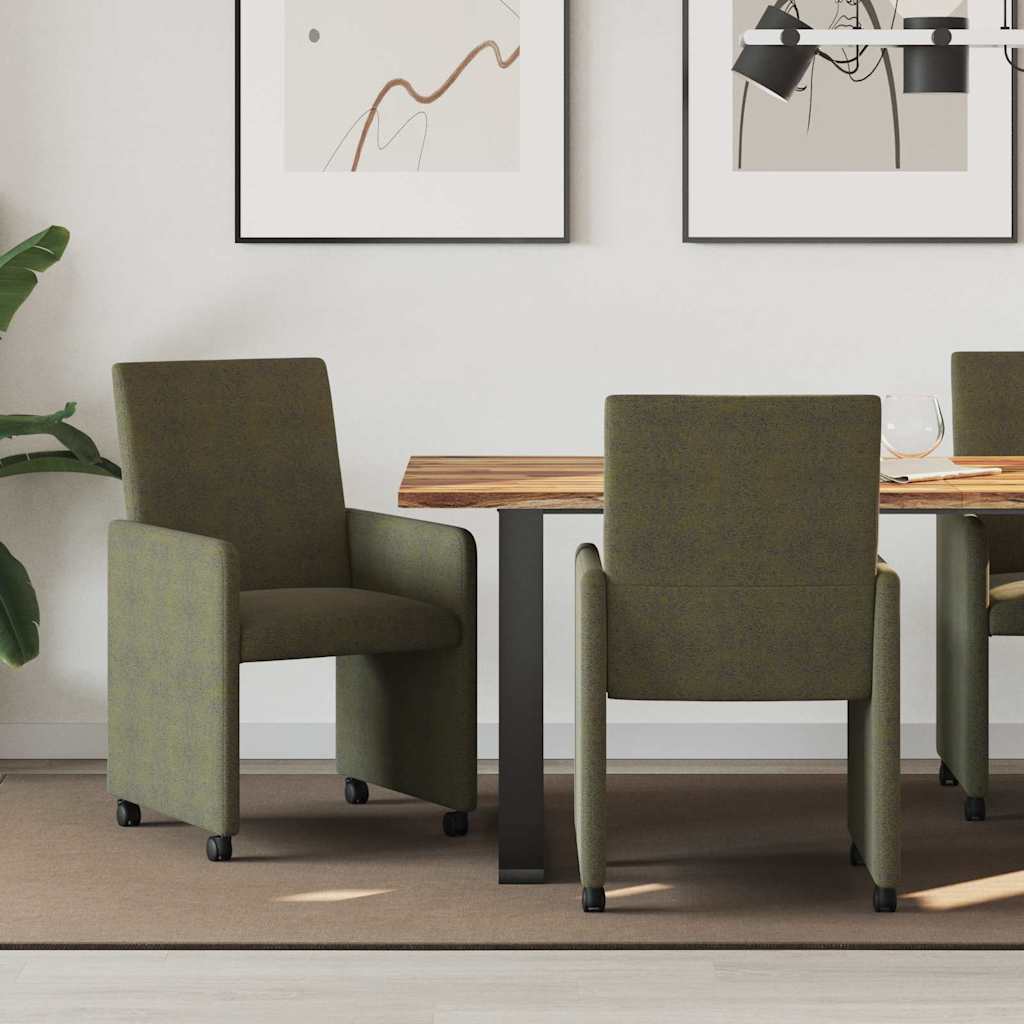 Chaises de Salle à Manger avec Roues 2 pcs Vert armée - XIOS