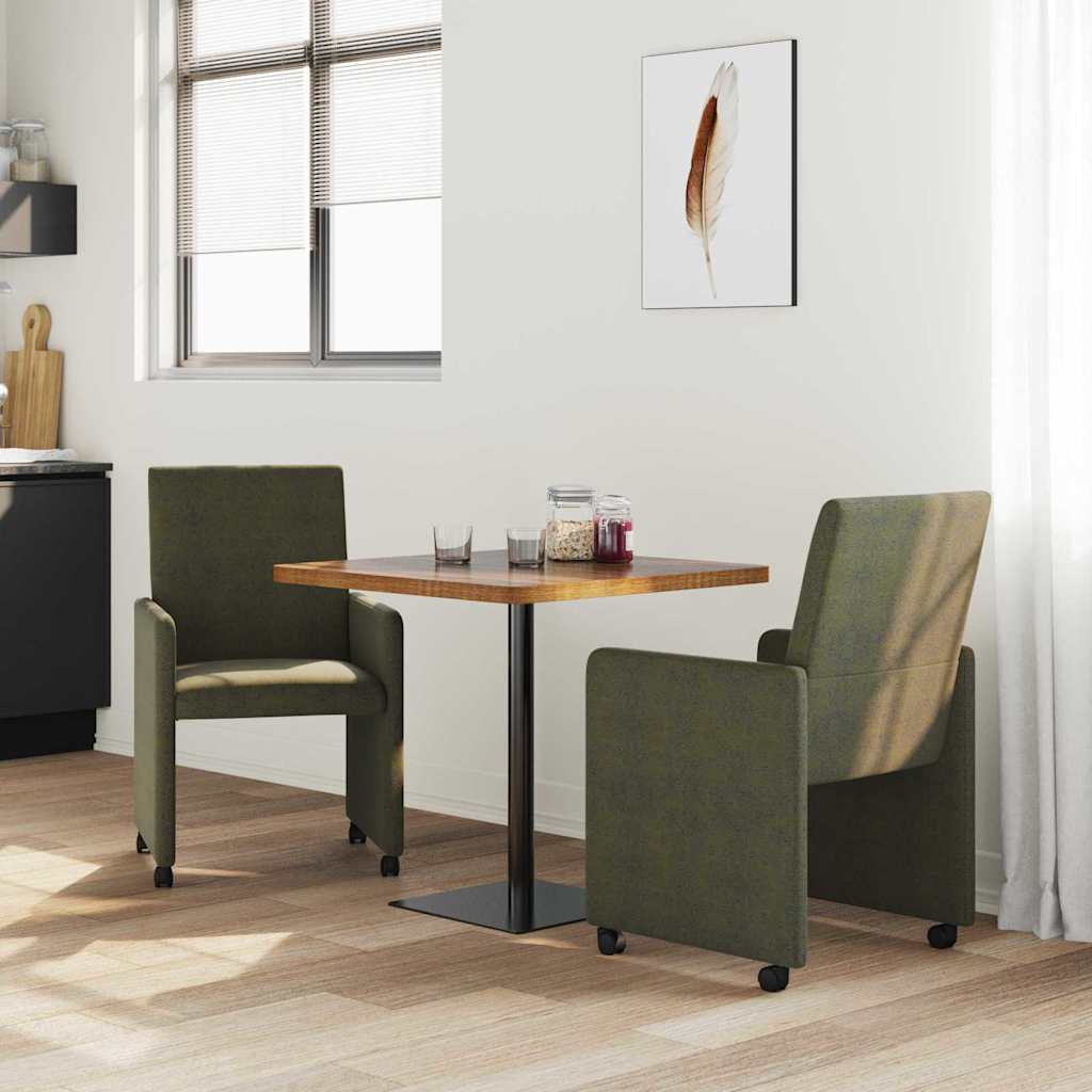 Chaises de Salle à Manger avec Roues 2 pcs Vert armée - XIOS