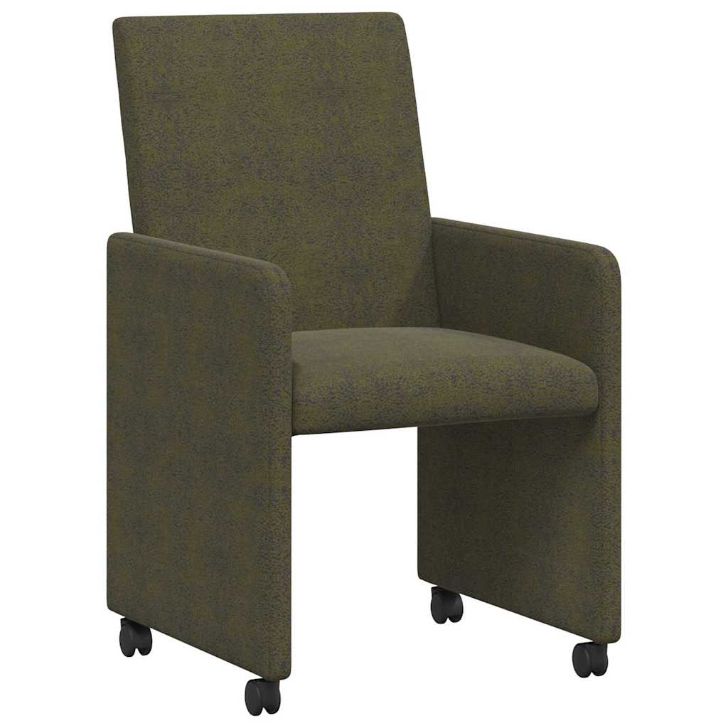 Chaises de Salle à Manger avec Roues 2 pcs Vert armée - XIOS