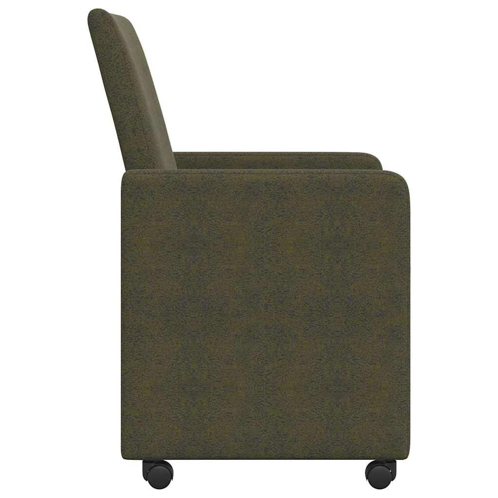 Chaises de Salle à Manger avec Roues 2 pcs Vert armée - XIOS
