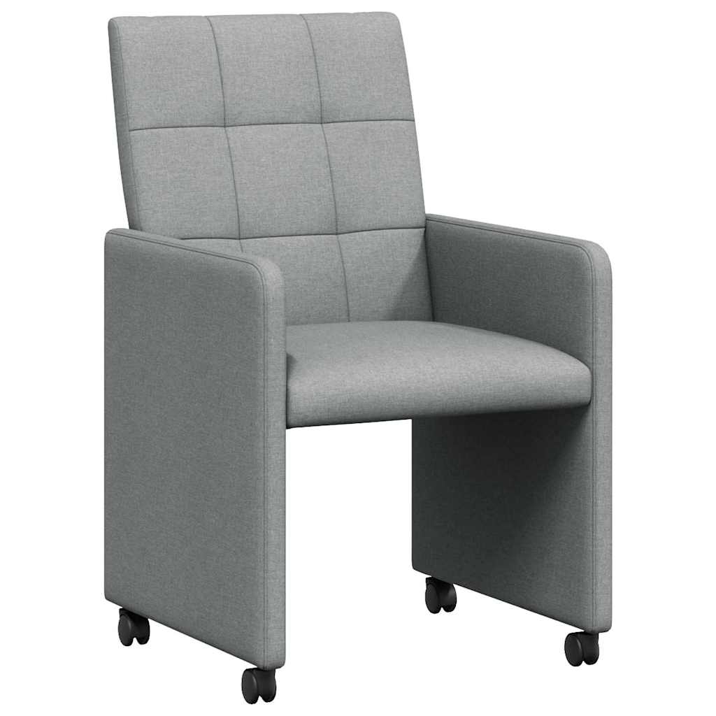 Chaises de Salle à Manger avec Roues 2 pcs Gris clair tissu - XIOS