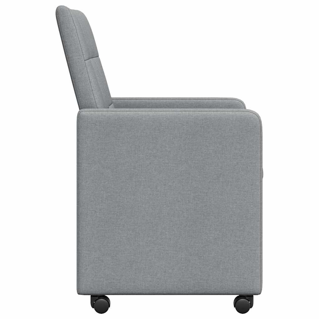 Chaises de Salle à Manger avec Roues 2 pcs Gris clair tissu - XIOS